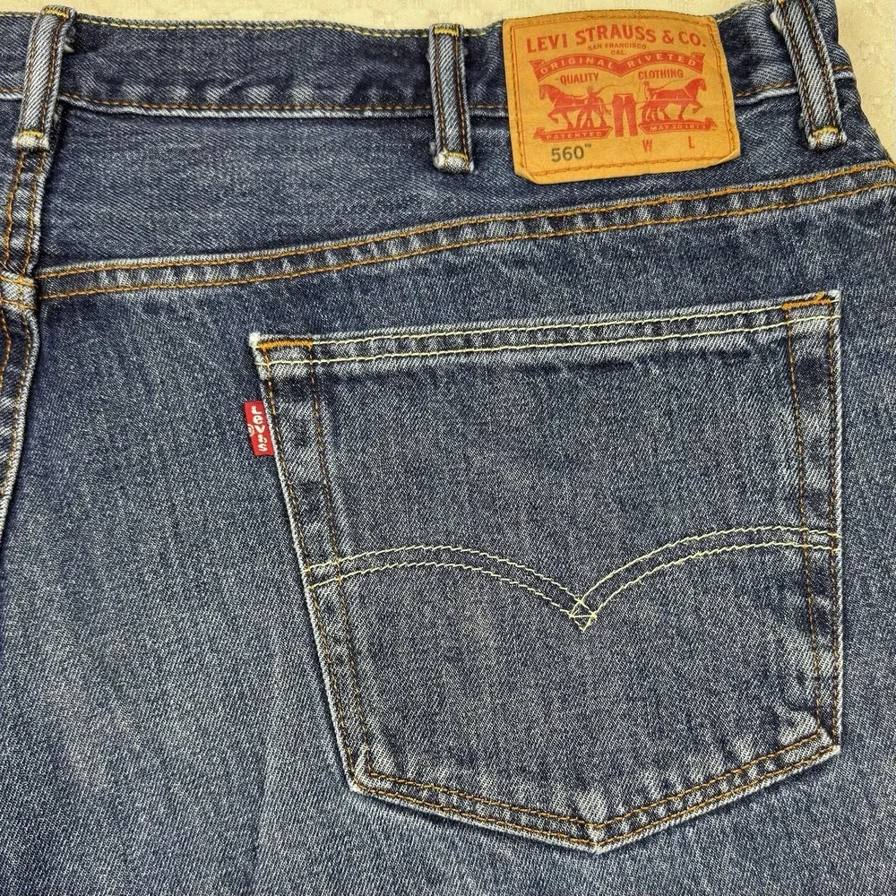 Levis 560 Jeans Mens 44x34 (44x30.5) Denim Relaxed Baggy Tapered Leg Classic Y2K